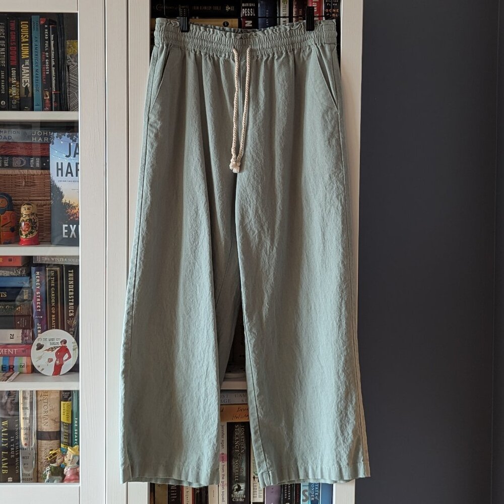 NWOT Linen Blend Wide-Leg Paper Bag Pants // J. Crew Factory // Size Small
